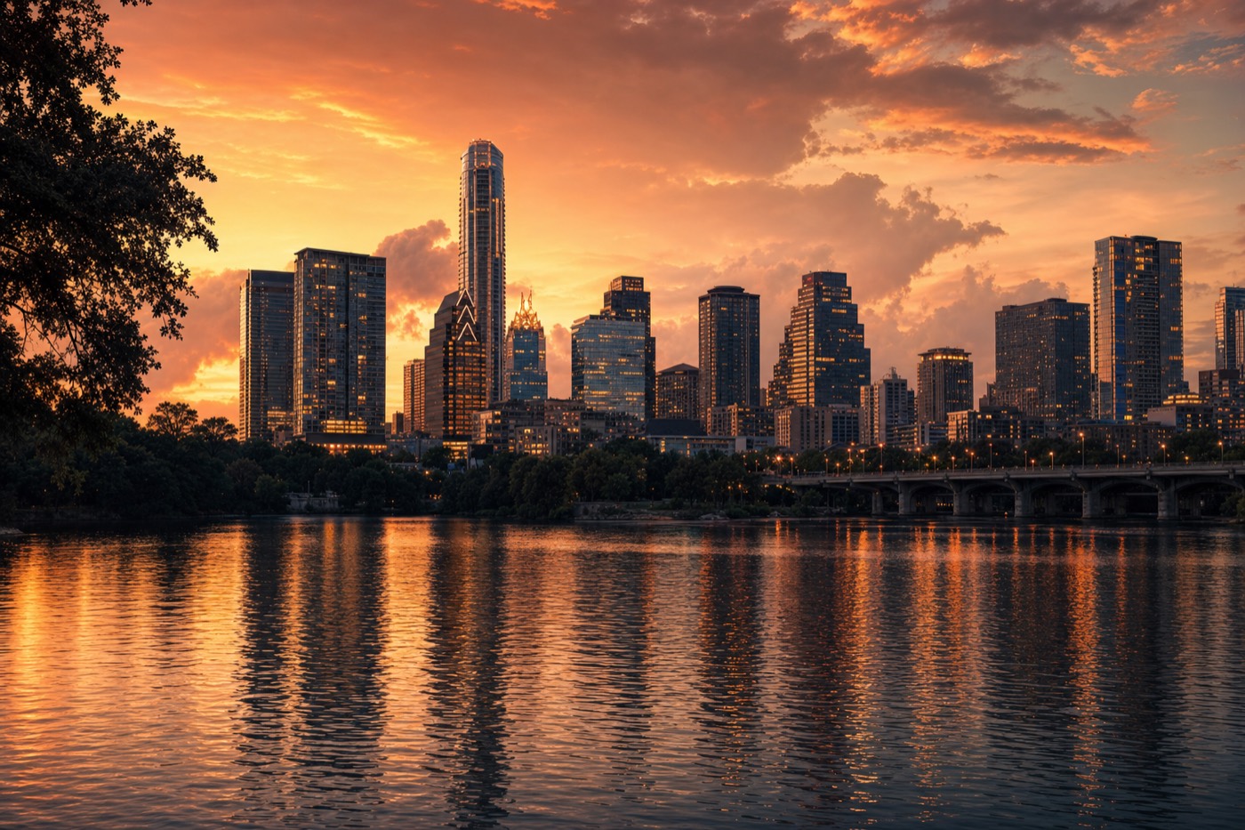 The Austin, Texas skyline at dusk